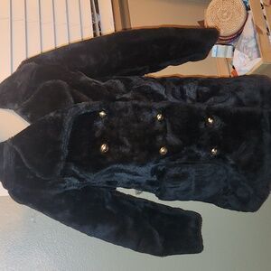 Vintage Chocolate Brown Faux Fur Coat